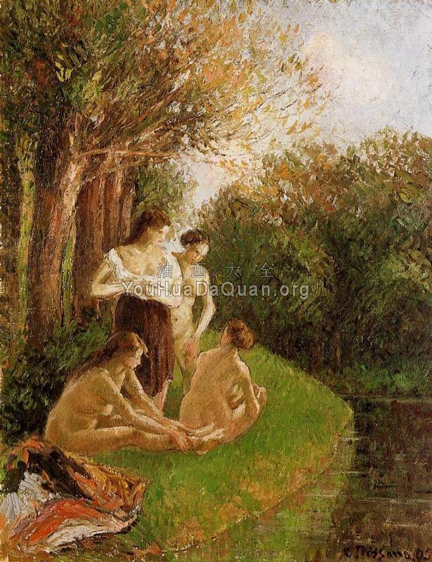 Bathers - 卡米耶·毕沙罗